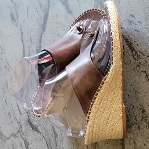 Karen Scott Distressed Leather Sandals Brown size 8M